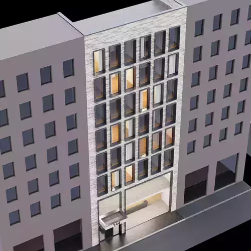 Modern building facade 3 apartment and office tower
