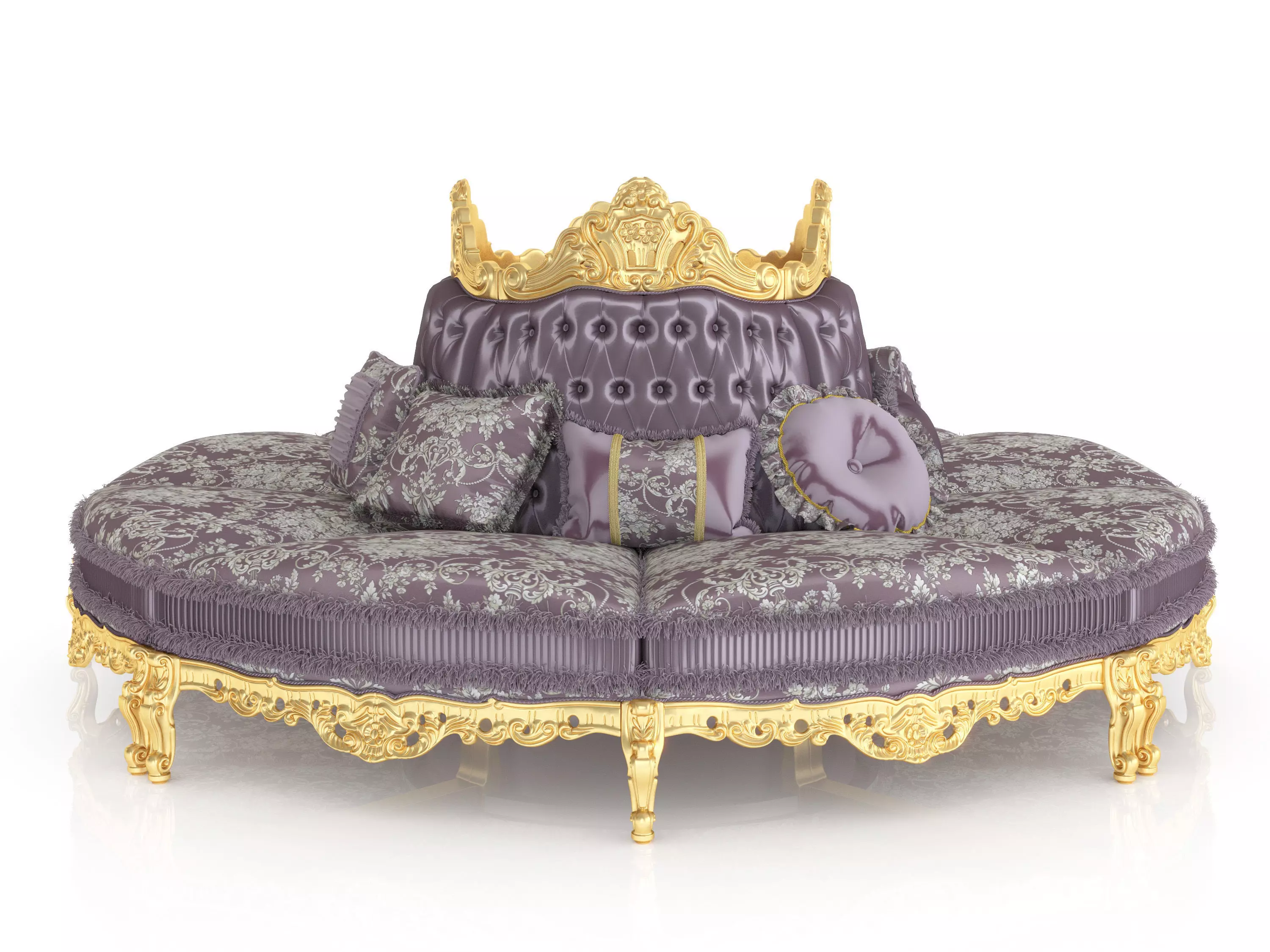 Victorian round sofa by Modenese 3D model_0