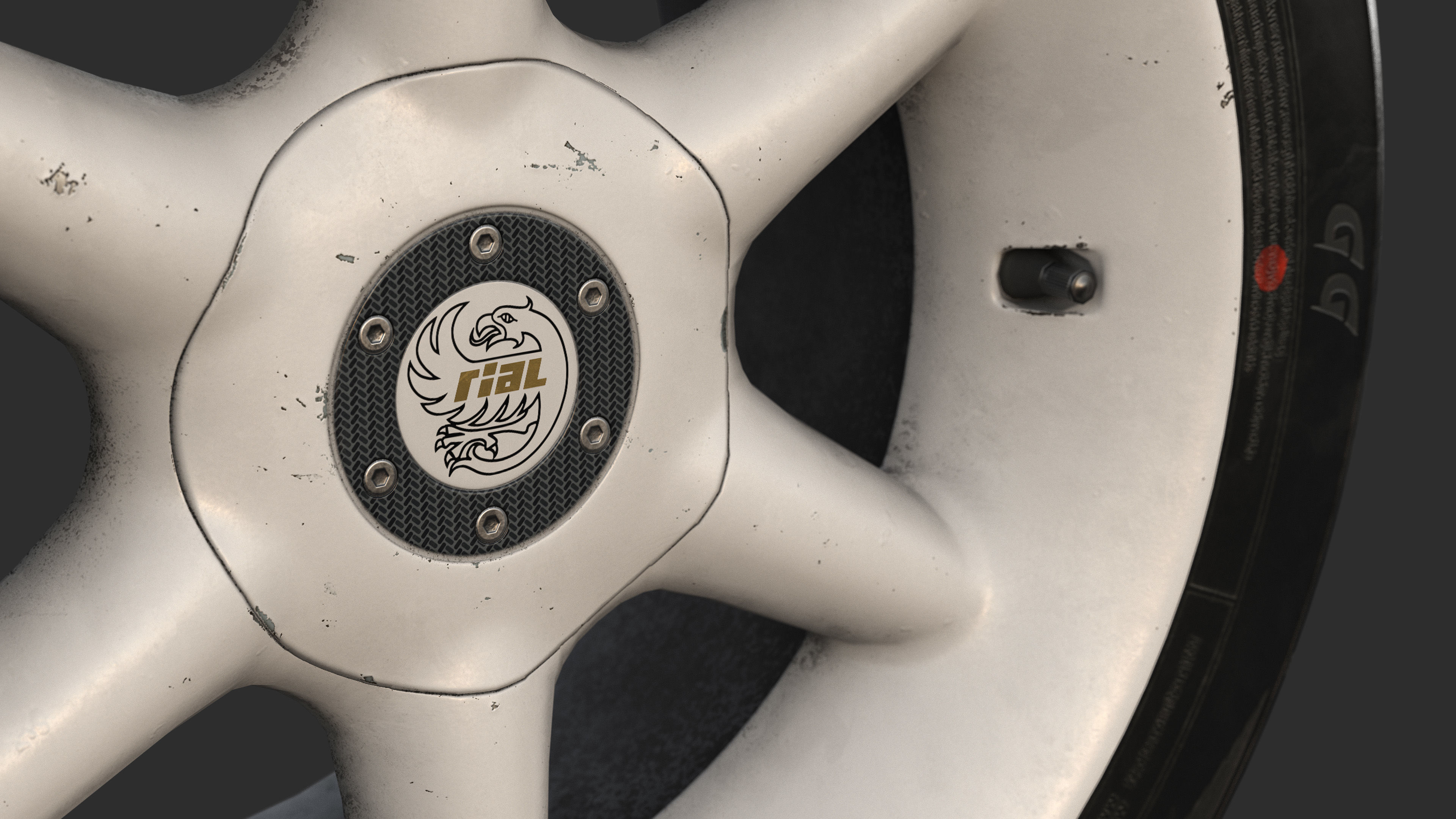 Rim RIAL RS85 and Tire TOYO Proxes R888 Low-poly 3D model_10