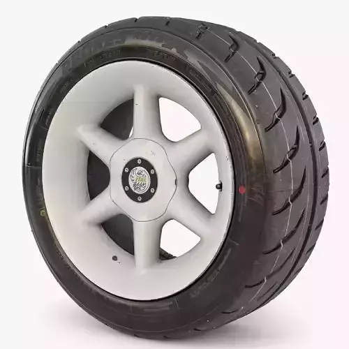 Rim RIAL RS85 and Tire TOYO Proxes R888 Low-poly 3D model