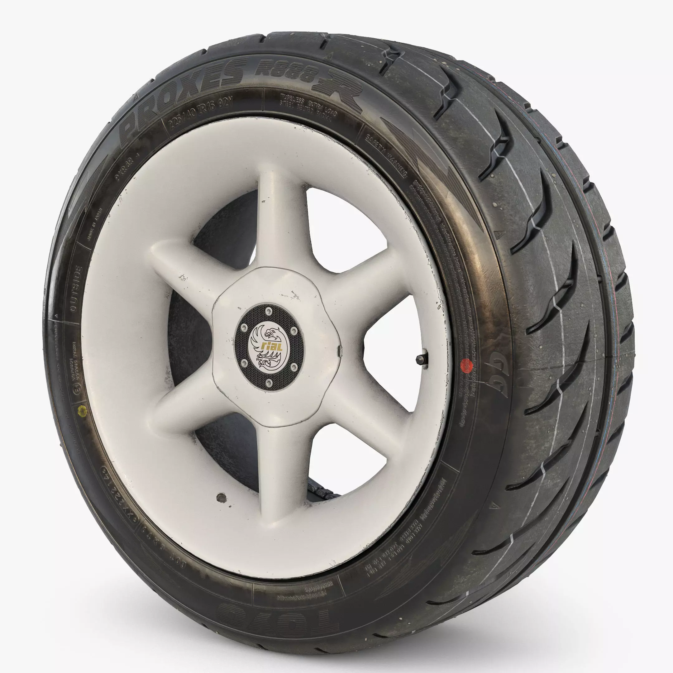Rim RIAL RS85 and Tire TOYO Proxes R888 Low-poly 3D model_0
