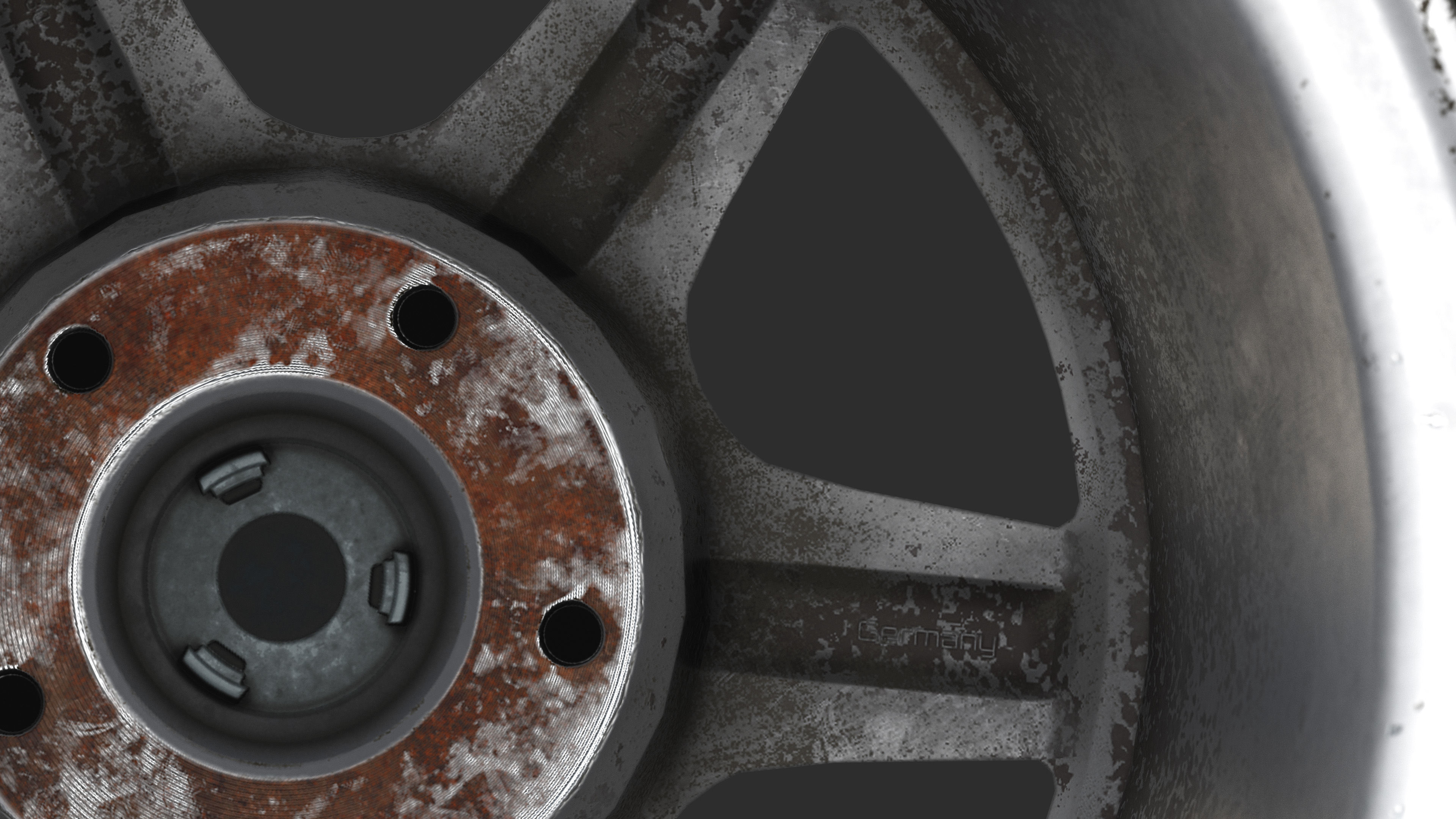 Rim RIAL RS85 and Tire TOYO Proxes R888 Low-poly 3D model_7