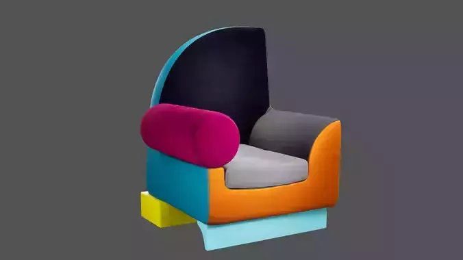 Memphis Bel Air Abstract Colorful Armchair