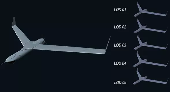 Asset - Army - Scan Eagle - 3D MODEL Low-poly Low-poly 3D model_0