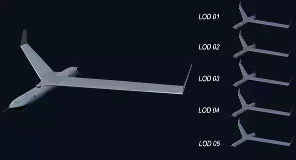 Asset - Army - Scan Eagle - 3D MODEL Low-poly Low-poly 3D model