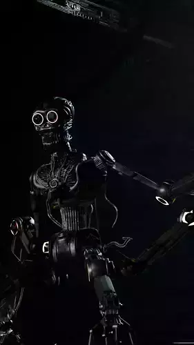 Rigged spider bot in abondoned style 3D model