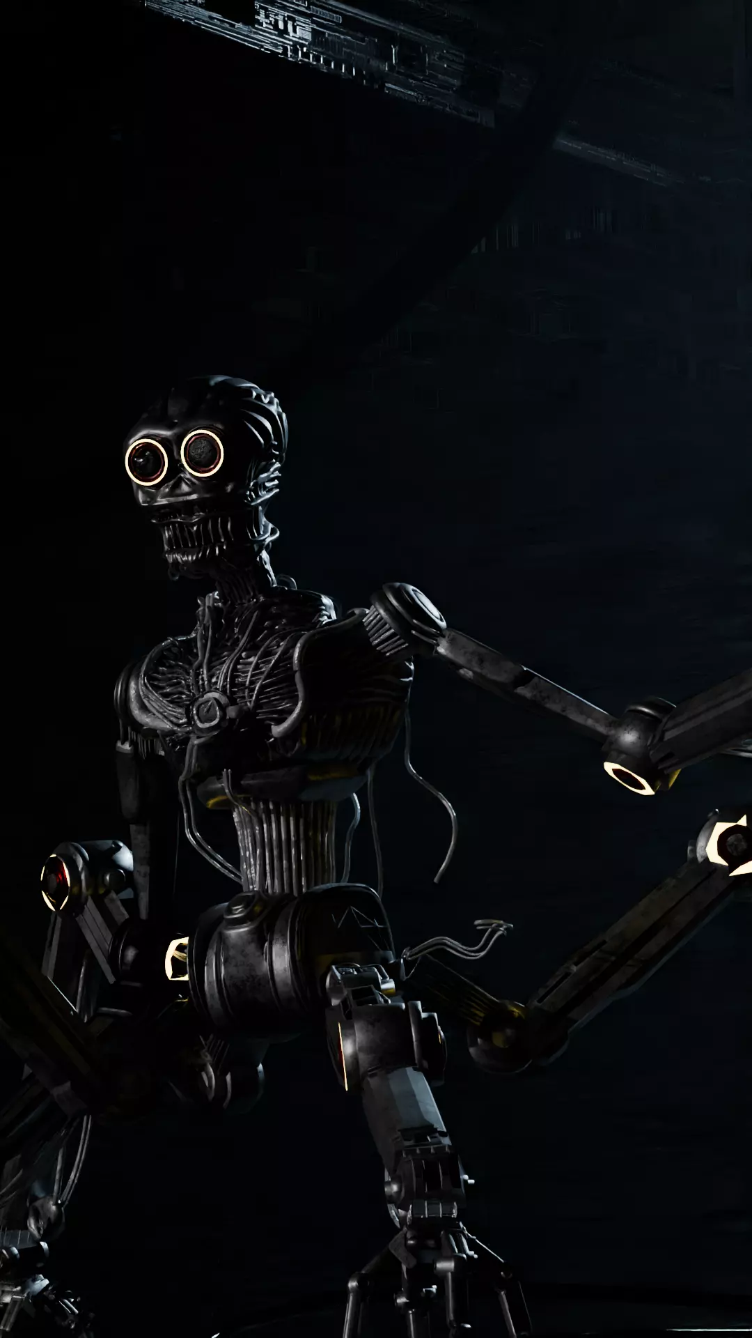 Rigged spider bot in abondoned style 3D model_0