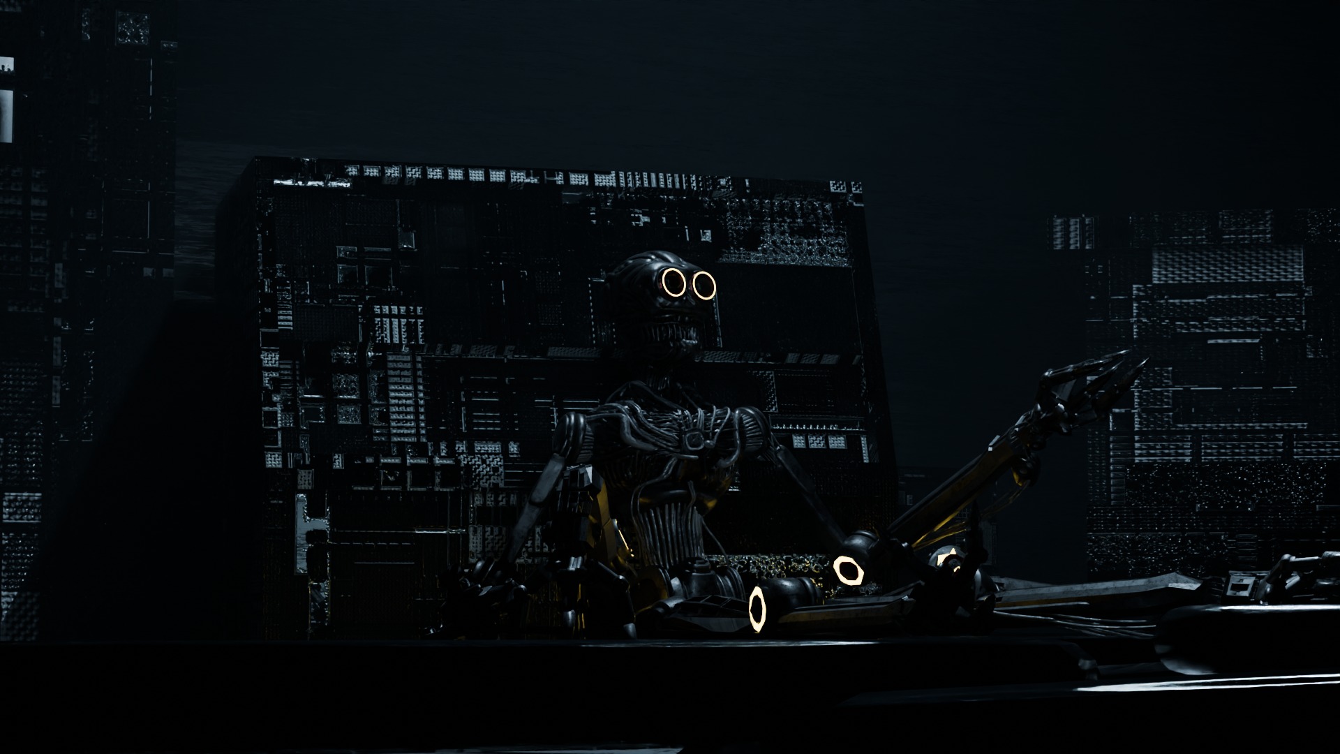 Rigged spider bot in abondoned style 3D model_5