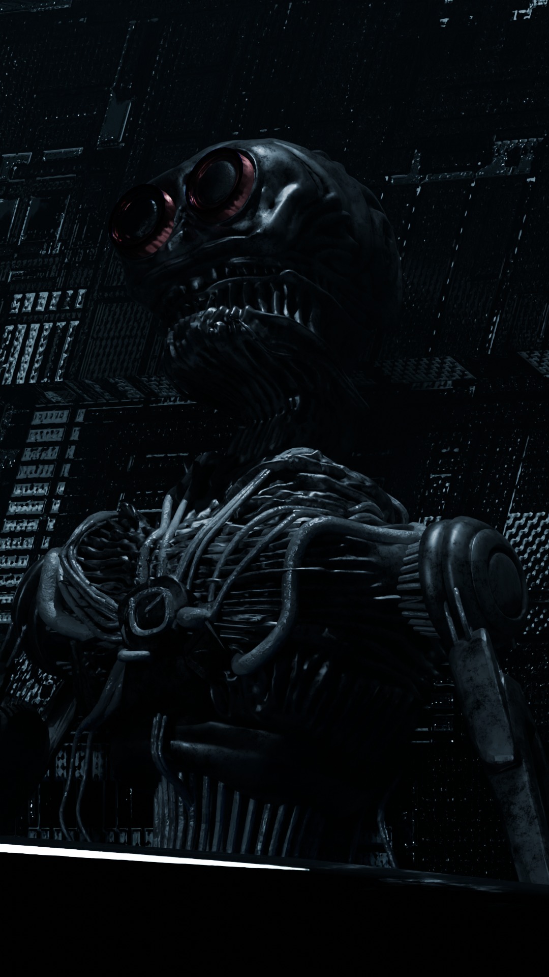 Rigged spider bot in abondoned style 3D model_3