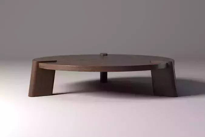 Modern Wooden Coffee Table 3D Model