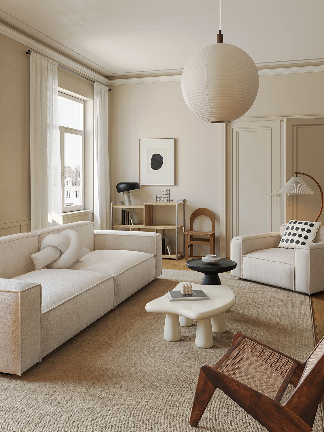 Mid Century interior scene 3D model 3D model_2