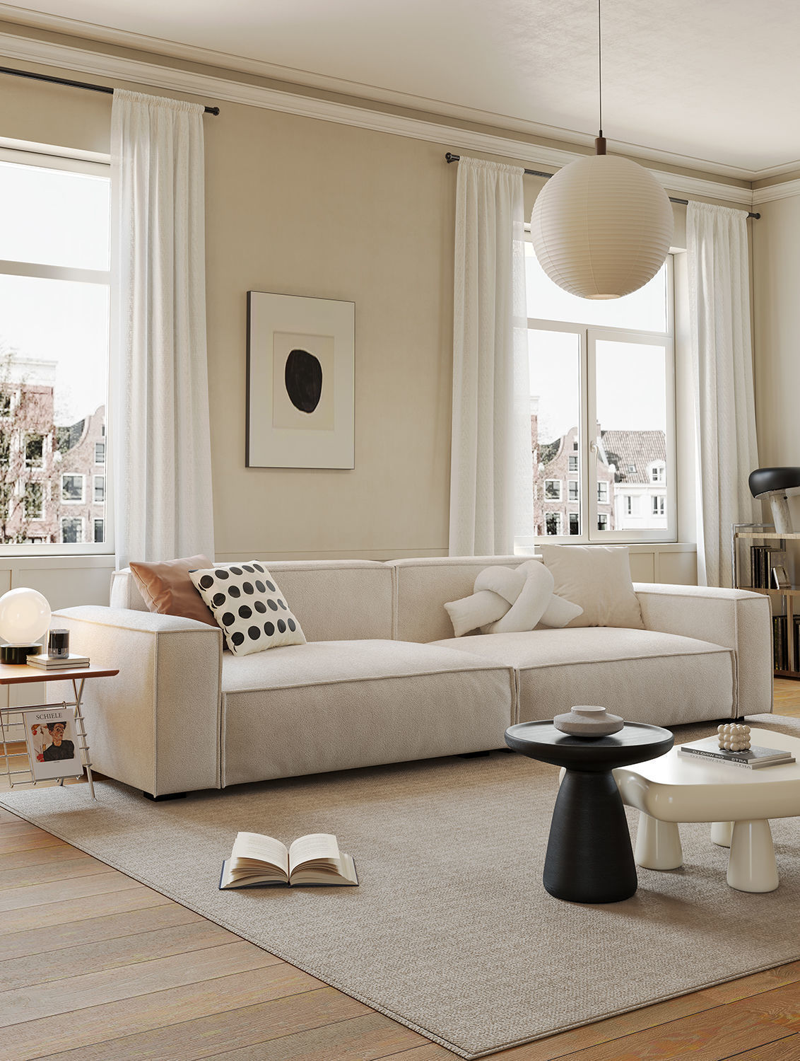 Mid Century interior scene 3D model 3D model_1