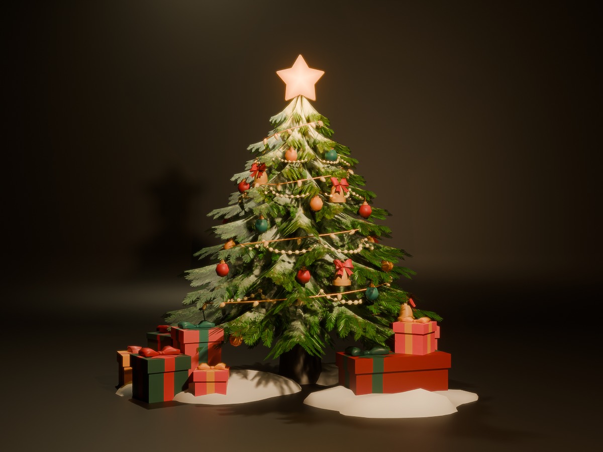 Christmas Tree Low-poly Low-poly 3D model_1
