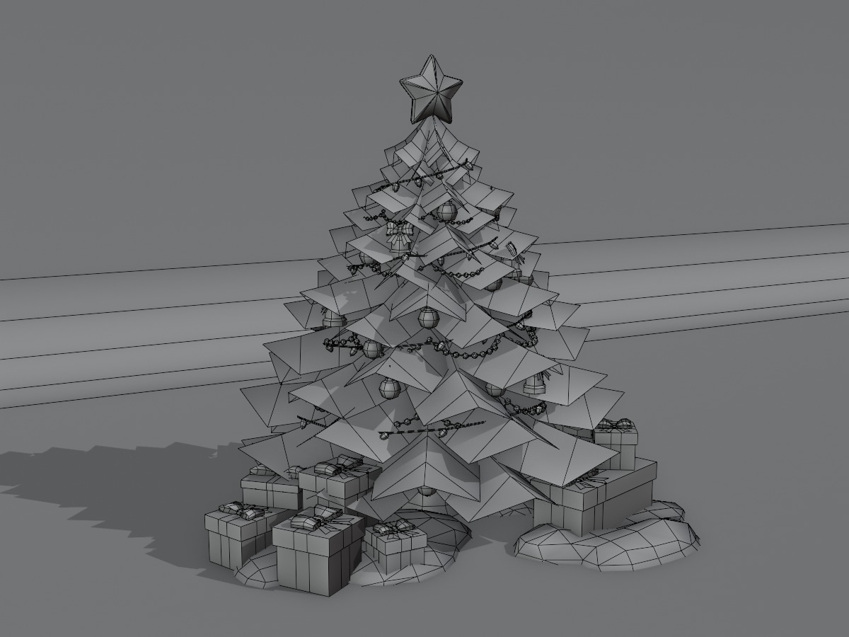 Christmas Tree Low-poly Low-poly 3D model_3