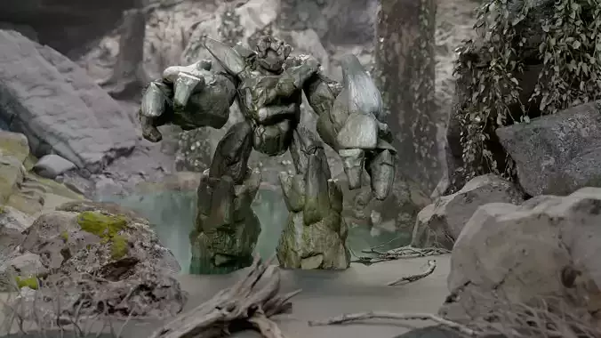 TheSwampGolem01 Low-poly 3D model