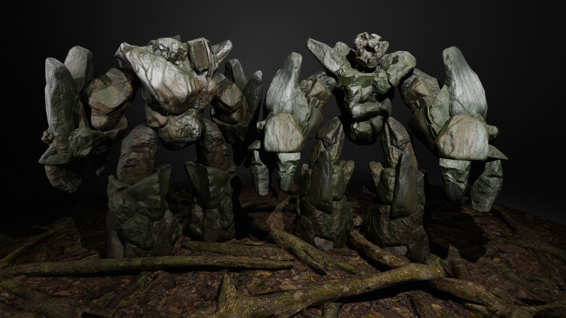 TheSwampGolem01 Low-poly 3D model_2