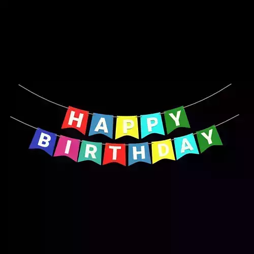 Happy Birthday Banner 3D model