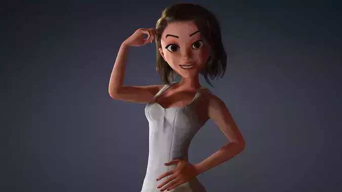 Cartoon Character Rigged