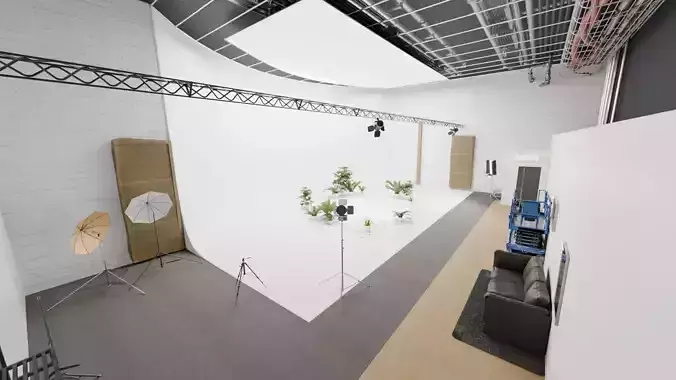 CYCLORAMA PHOTOSHOOT STUDIO WHITE - Realistic PBR environment 3D model