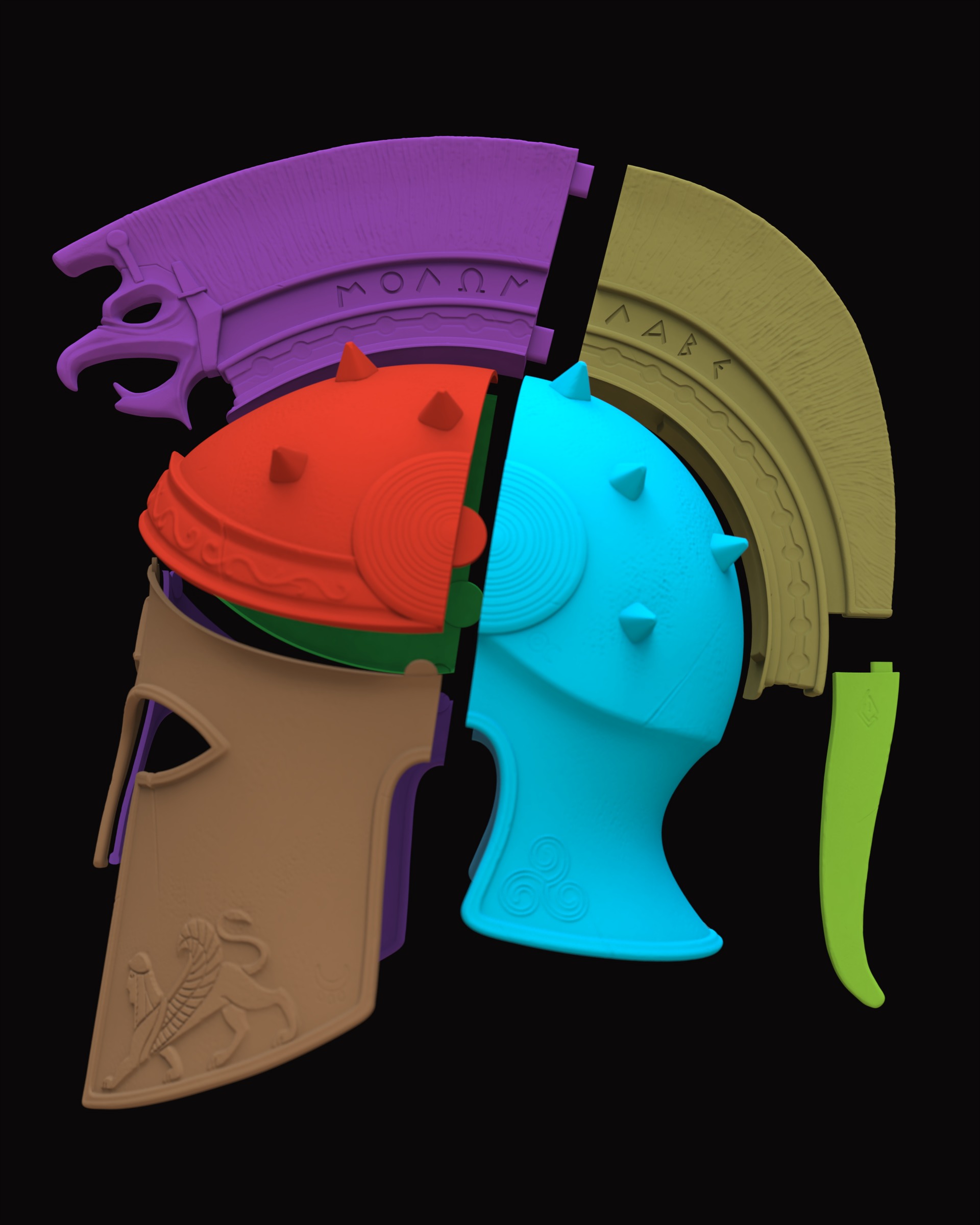 Helm of the Fearless v2 3D print model_8