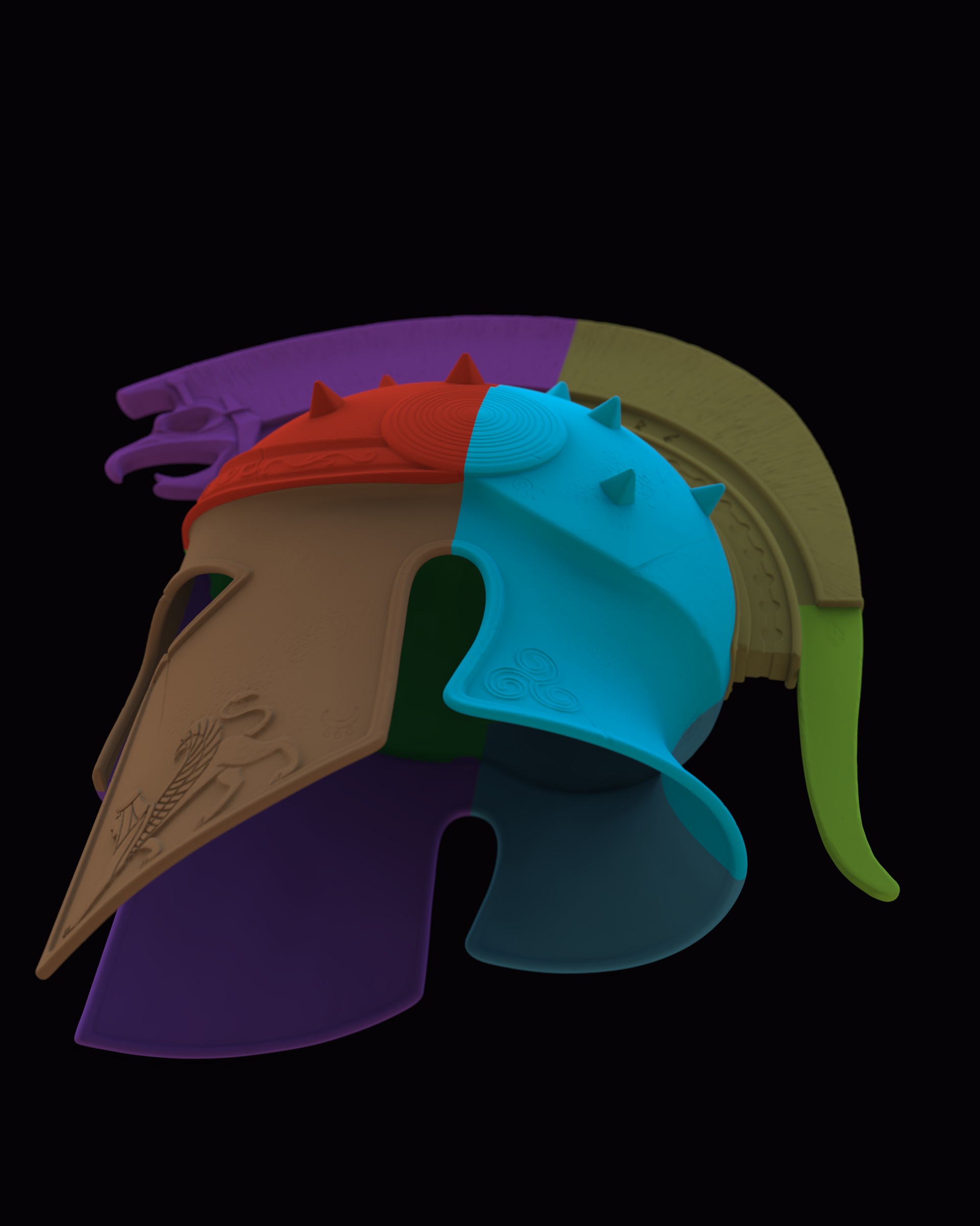 Helm of the Fearless v2 3D print model_11