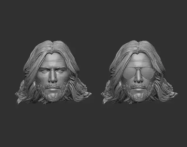 Johnny Silverhand Headsculpt for Action Figures