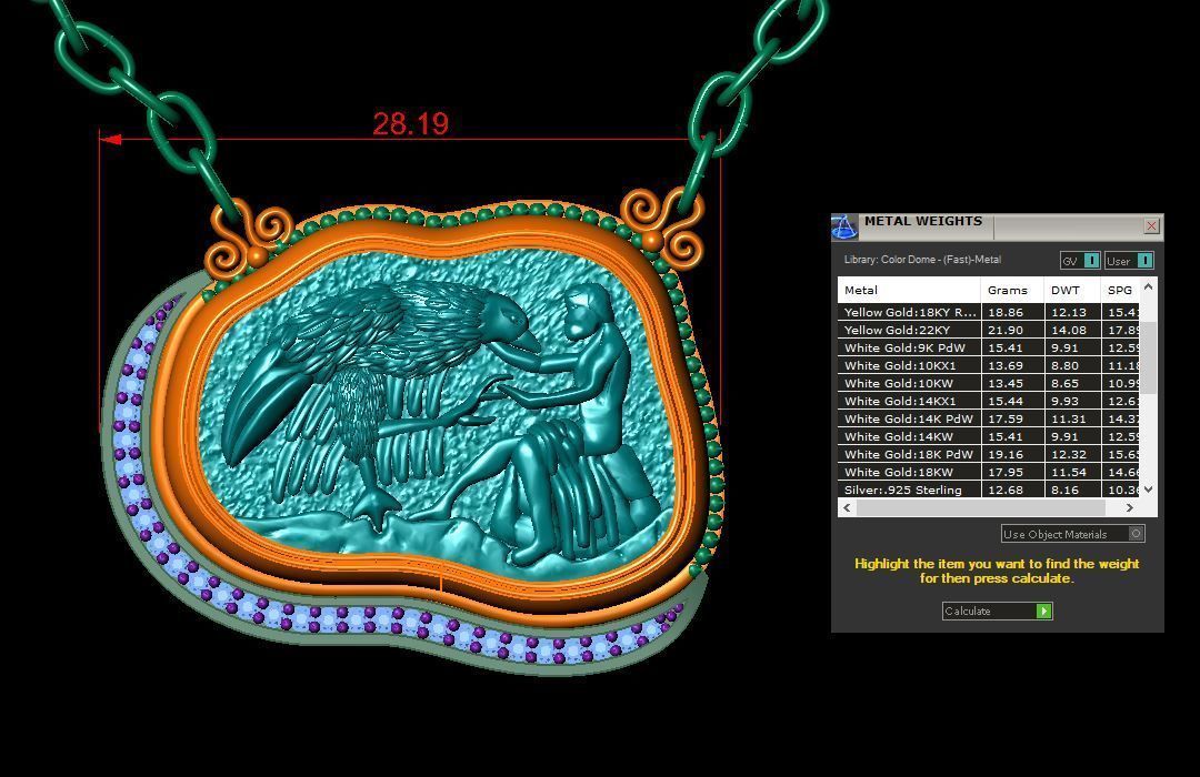 authentic design necklace 3D print model_3