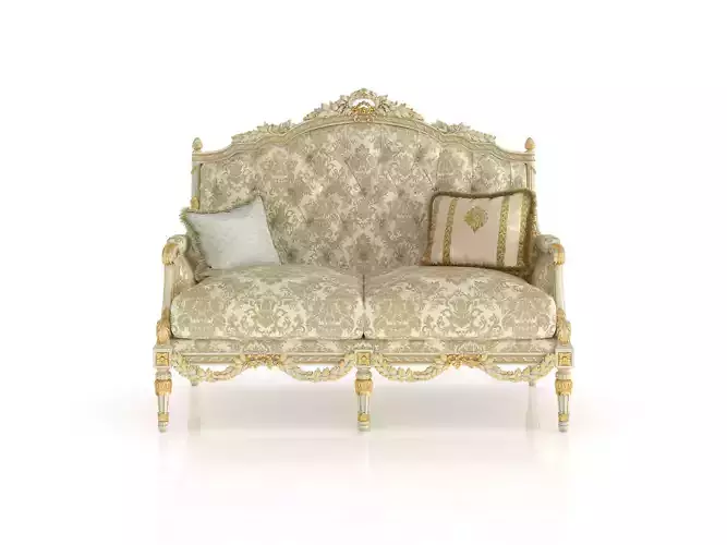 Baroque gold loveseat by Modenese