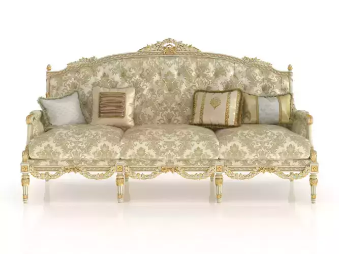 Baroque gold sofa by Modenese