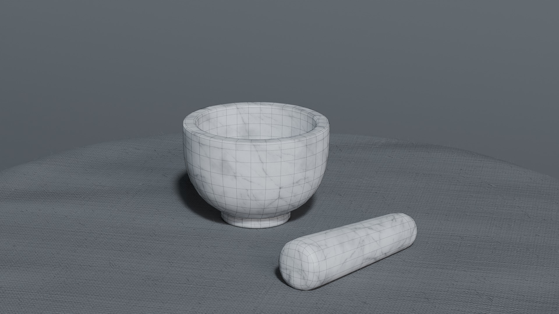 Marble Mortar Low-poly 3D model_5