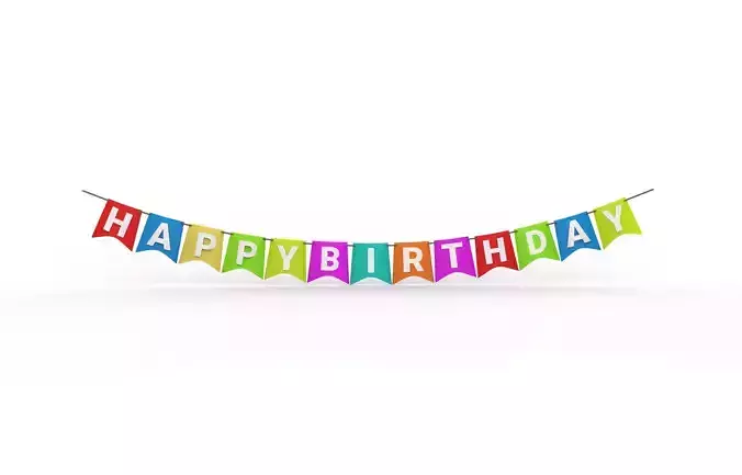 Happy Birthday Banner 3D model