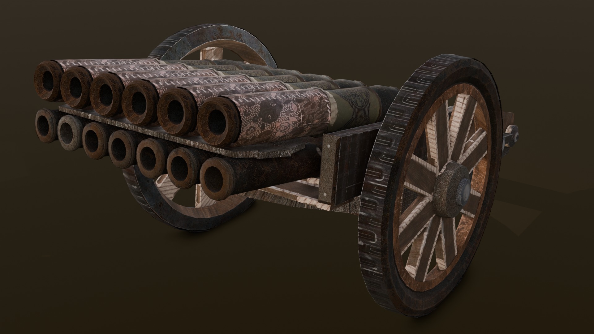 Old Machinery Gun 3D Model Low-poly 3D model_22