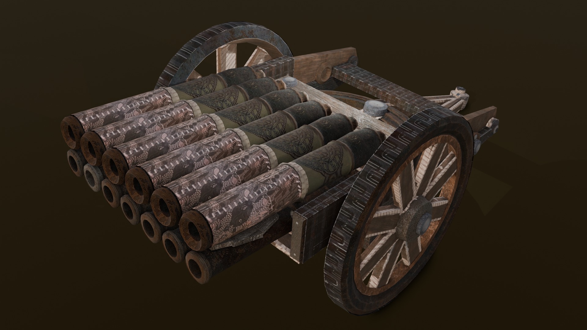 Old Machinery Gun 3D Model Low-poly 3D model_21