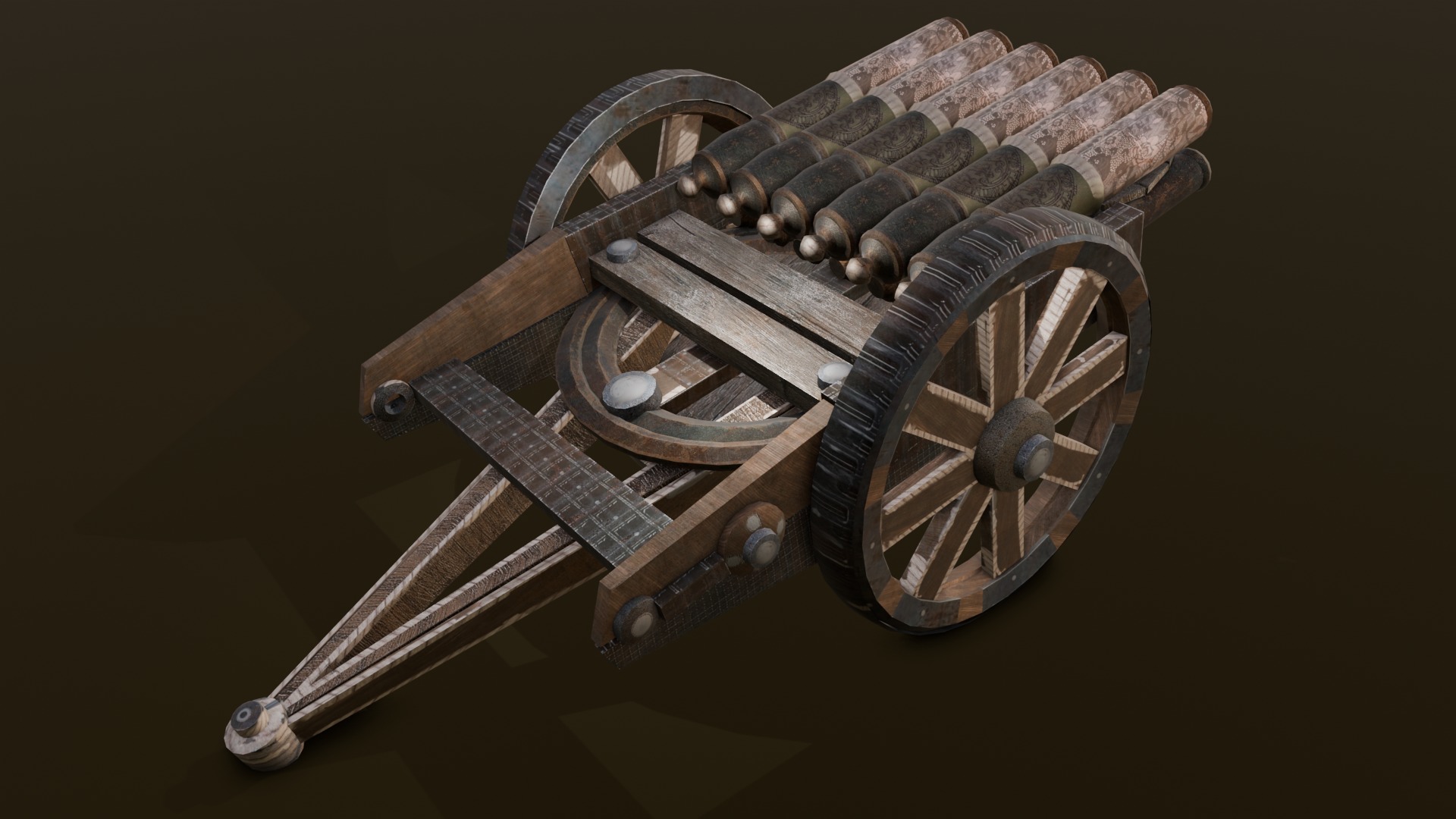 Old Machinery Gun 3D Model Low-poly 3D model_1