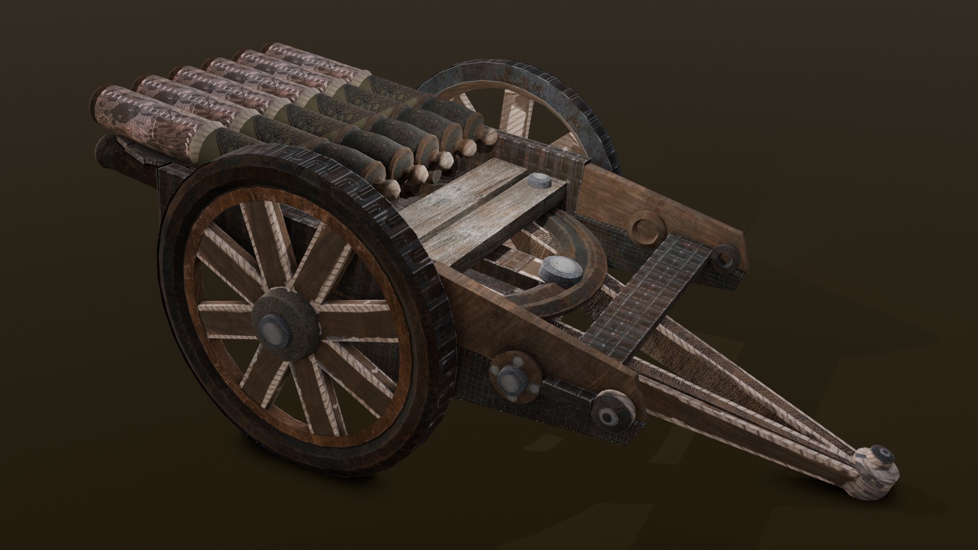 Old Machinery Gun 3D Model Low-poly 3D model_20