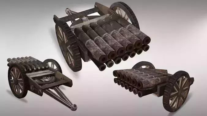 Old Machinery Gun 3D Model