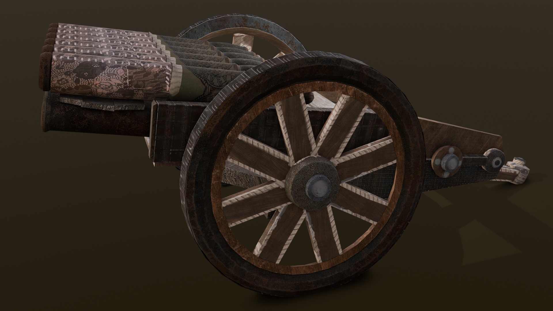 Old Machinery Gun 3D Model Low-poly 3D model_2