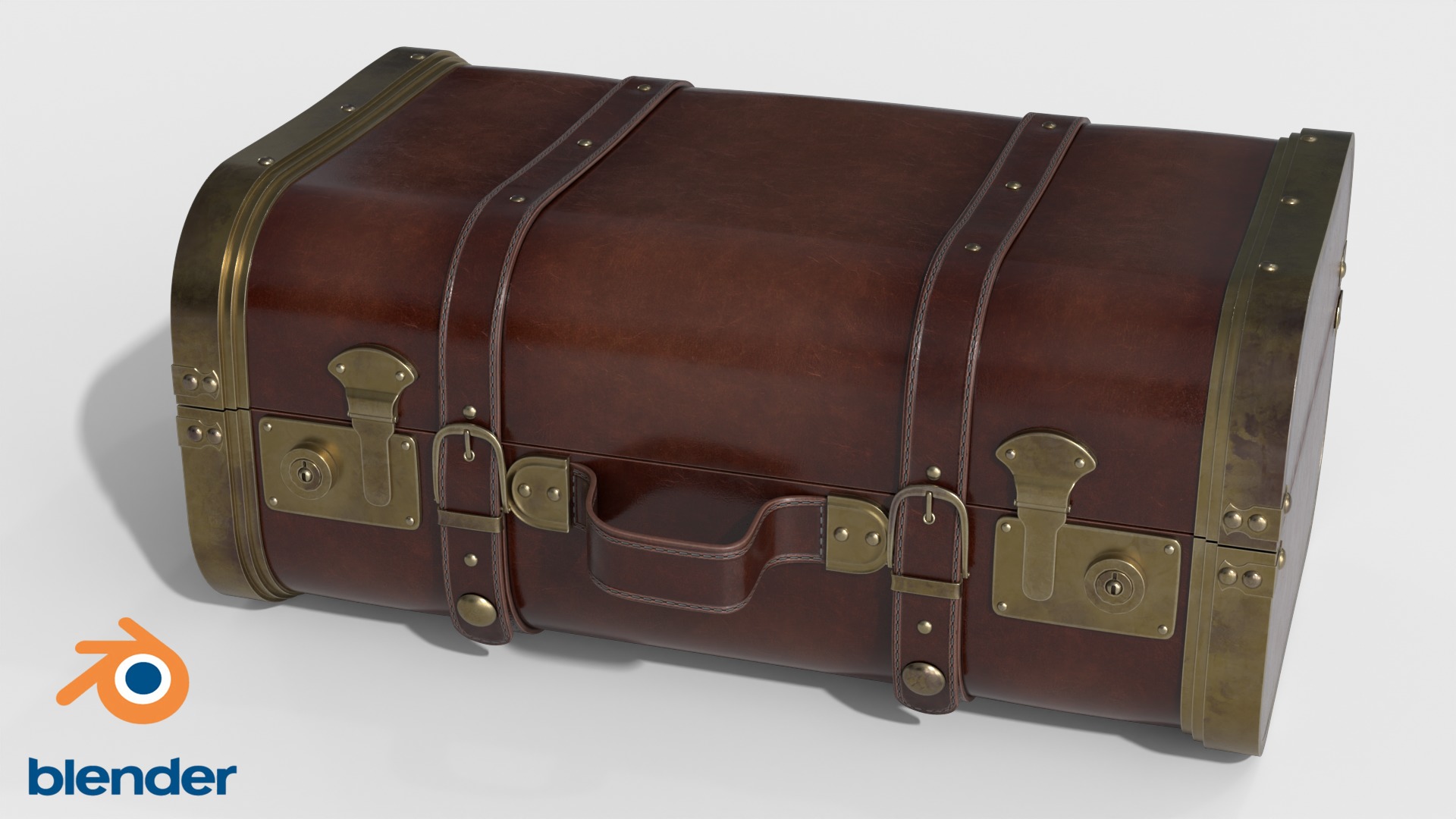Suitcase Low-poly 3D model_6