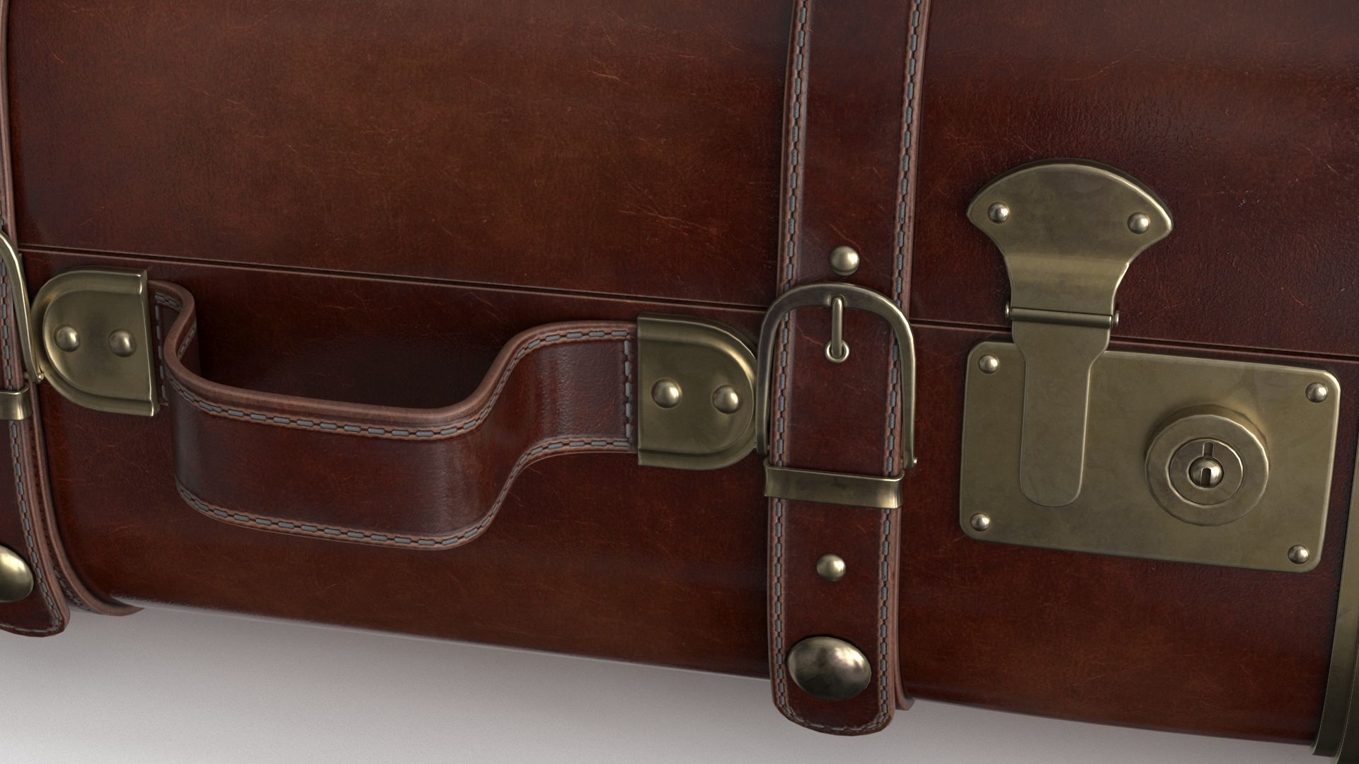 Suitcase Low-poly 3D model_4