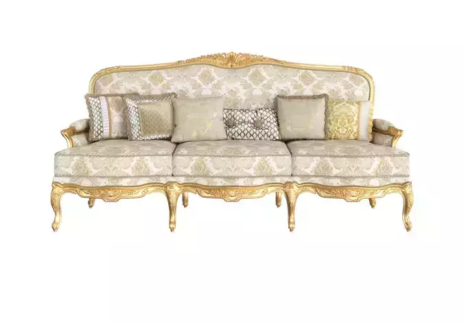 Cream and gold baroque sofa by Modenese