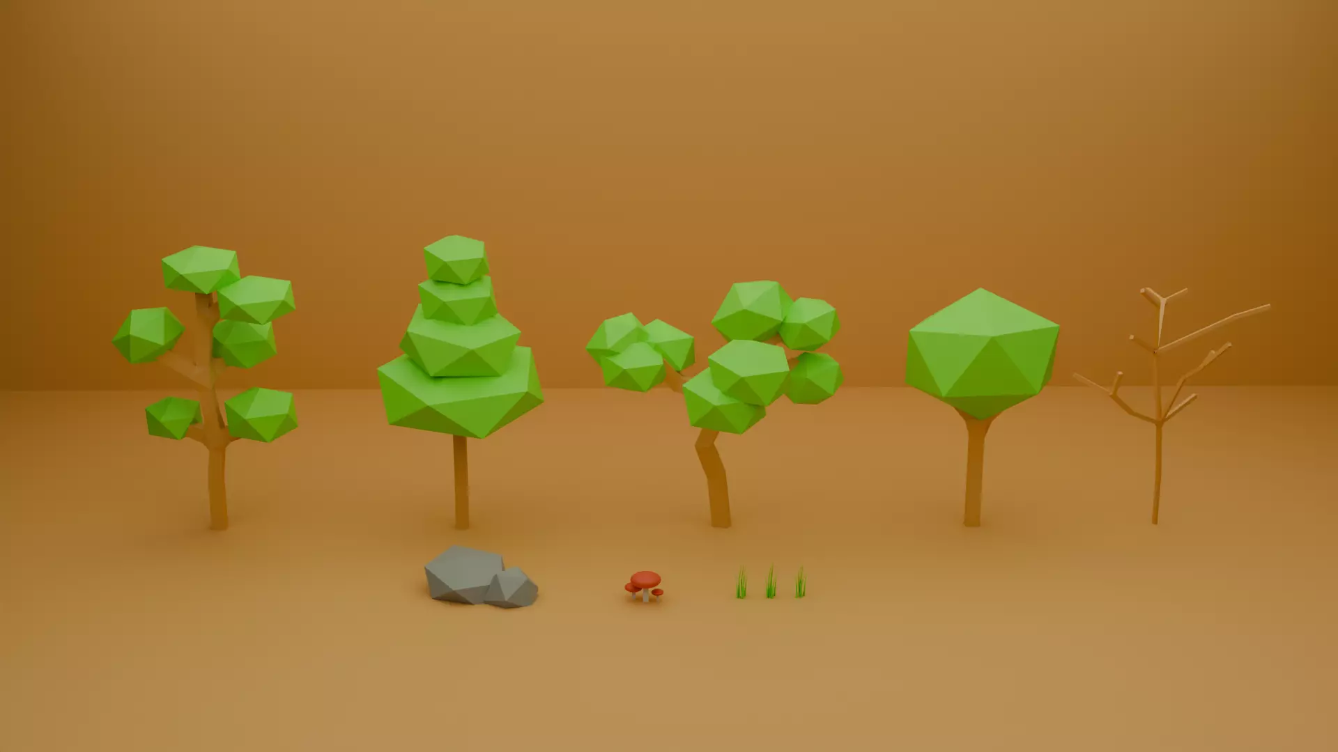 3D Tree Asset Free low-poly 3D model_0