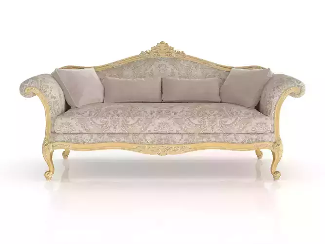 Rococo cream sofa by Modenese