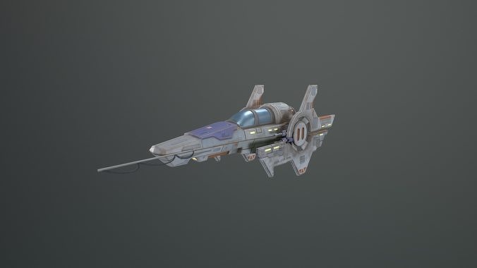 Starship Jet Low-poly 3D model