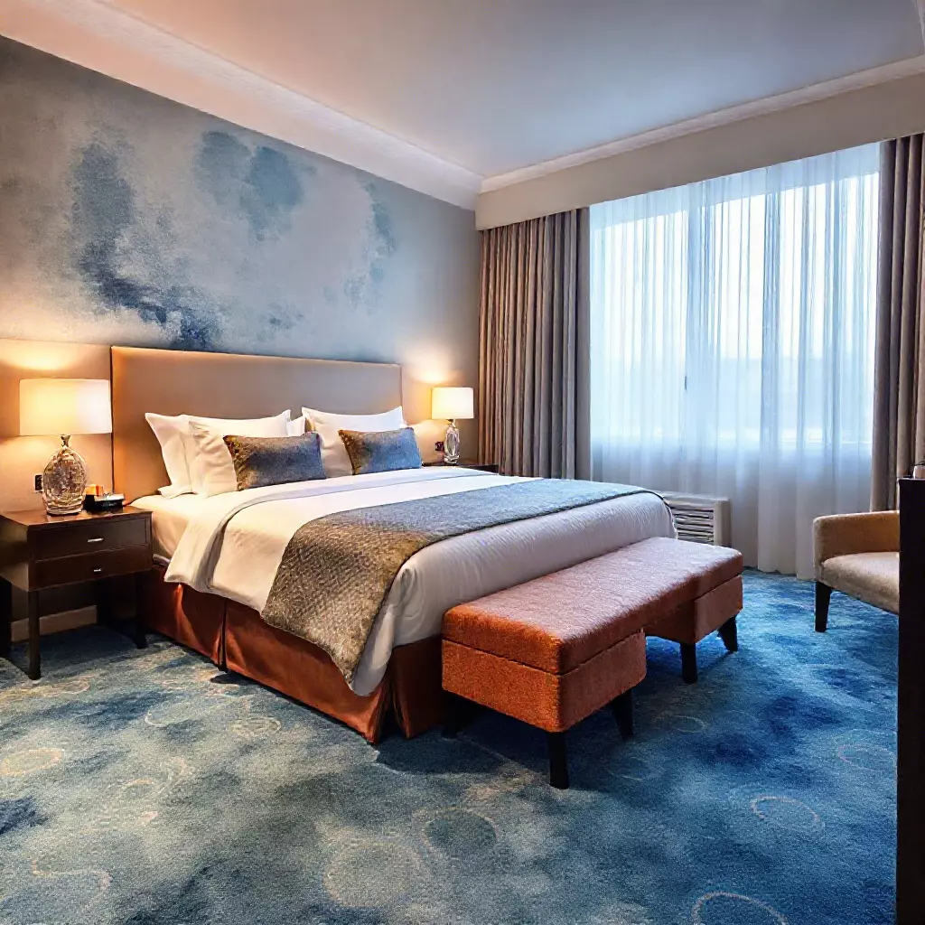 A 3d model hotel room ege carpets watercolour blue 3D model