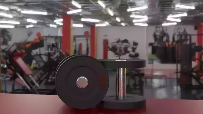 Realistic 5kg Dumbbell 3D Model for Fitness and Gym Scenes