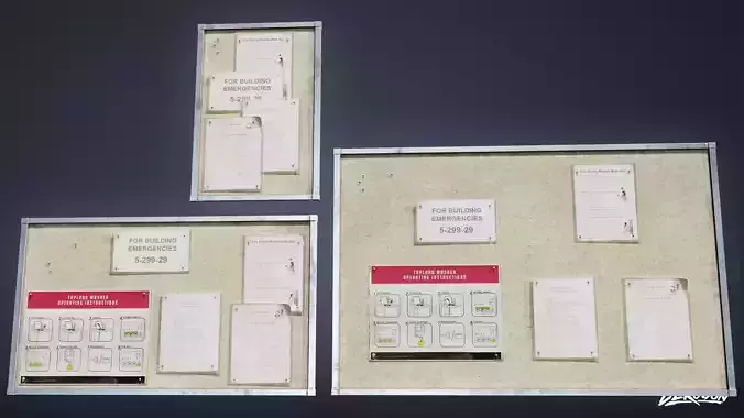 LAUNDROMAT - Board Wall 02 - LOW POLY AND NANITE Low-poly 3D model