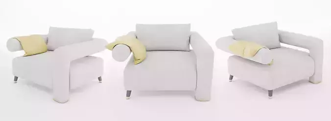 Soft Armchair Basic Low-poly 3D model