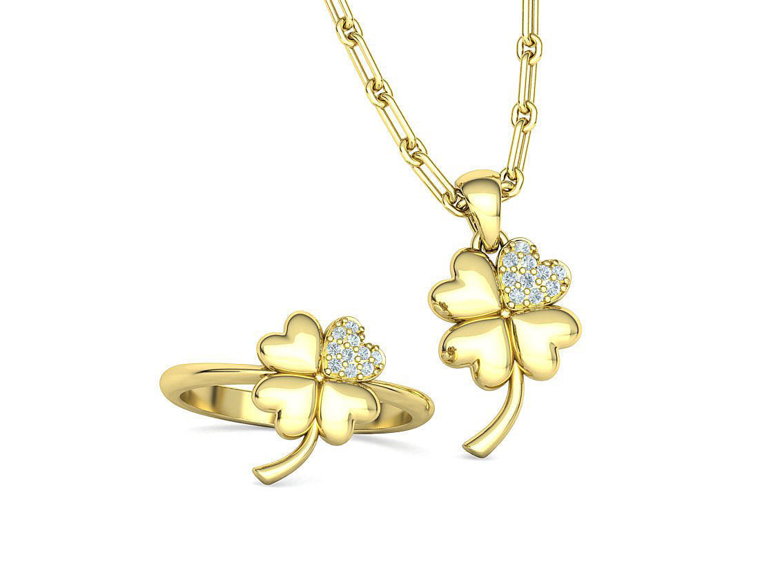 Clover Ring and Pendant Collection Lucky Symbol _7