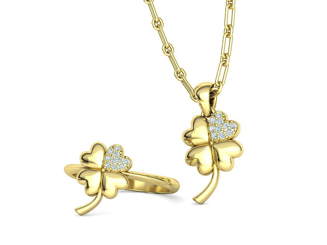 Clover Ring and Pendant Collection Lucky Symbol _1