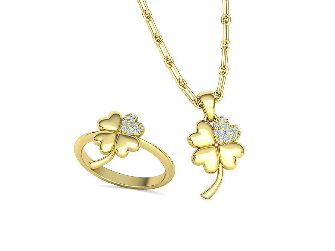 Clover Ring and Pendant Collection Lucky Symbol _4